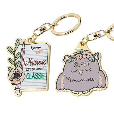 Metal Crafts Custom Design Your Own Customized Enamel Epoxy Metal Key Ring Metal Keychain for Engraving Blanks