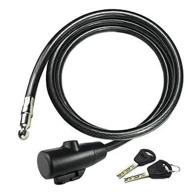 Longsen Stainless Steel Bicycle Anti-Theft Thick Anti-Cutting Strap Cable Lock Key Ring-Shaped Password Lock