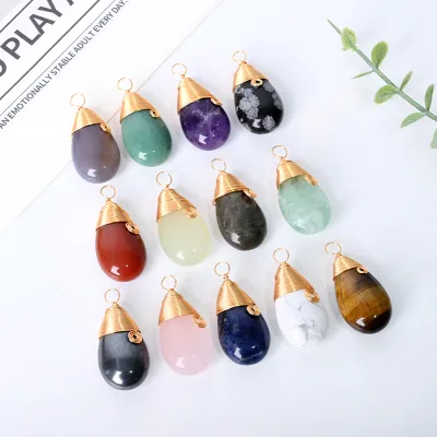 Factory Wholesale Natural Crystal Waterdrop Pendant DIY Necklace Accessories Wrapping Crystal Necklace