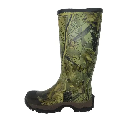 Round Head Warm Cotton High Tube European American Style Rubber Camouflage Green Neoprene Rain Boots
