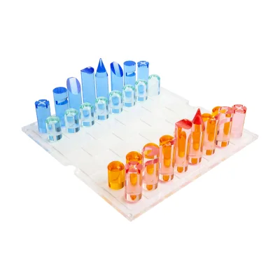 Custom Acrylic Chess Games Set Acrylic Chess and Checkers Board Game Chess