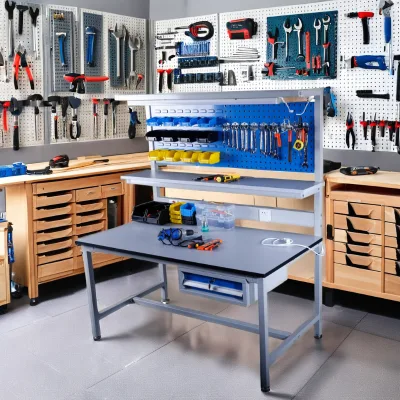 Commercial Laboratory Atelier Metal Inspection Table Melamine Workbench New Condition Electric Mobile Phone Repairing