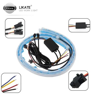LKT Colorful LED Light Strip Car Engine Hood Light APP RF Remote Control Illusion RGB LED Light Strip