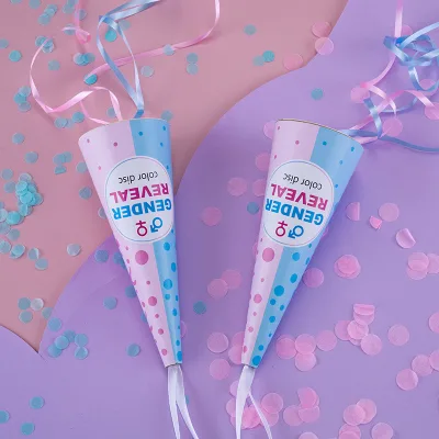 Paper Gender Reveal Smoke Fireworks Gender Reveal Paper Pink Blue Confetti Birthday Poppers Table Baby Shower Party Supplies