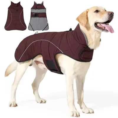 Luxury Warm and Thick Can Be Traction Adjustable Two Colors Can Be Selected for Large Dogs Pet Dog Coat Jacket