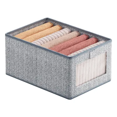 Tiered Drawer-Style Clothing Storage Box Compartments Nonwoven Fabric Modern Minimalist Design Large Size for Bedroom