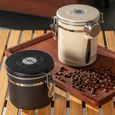 Unisweet Classic Food Grade 304 Stainless Steel Airtight Coffee Canister with One Way Valve for Coffee Bean Storage Container
