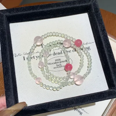 Crystal bracelet made of natural grape stone double-layered bracelet for women, original design