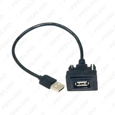 Car USB Wire Adapter for Toyota Dashboard Flush Mount USB 2.0 Port Panel Male to Female Extension Plug Cable Charger