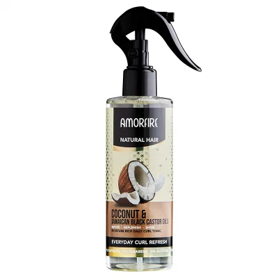 Amofire Organics Coconut Curl Refreshing Spray Moisturizing Nourishing Leave-In Liquid Mist for Thick Curly Hair Type 4