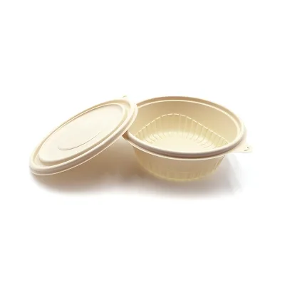 Plastic Circular Disposable Food Container Lids Oil Water Proof Fast Food Packaging for Restaurants DEMI Brand