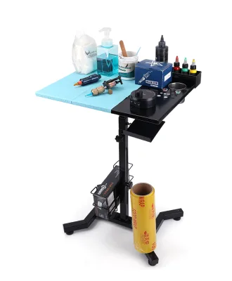 Tattoo Work Station Table Adjustable Portable Professional Rolling Salon Desk with Tray Yilong