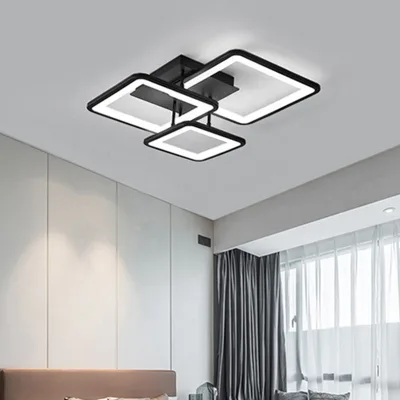 Geometric Creative Acrylic Ceiling Lamp with Remote Control Hotel Decorative Lighting