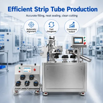 Customizable Automatic Lip Gloss Tube Filling and Sealing Machine with Stainless Steel Frame for Cosmetic Factory