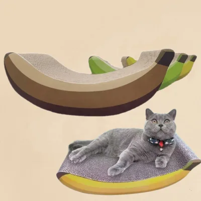 Hot Sale Banana Shape Pet Climbing Frame Cat Scratching Board Products Cat Scratch Sofa Protector Cat Scratching Post with Bed