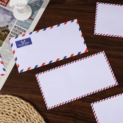OFFICE Paper Envelope Retro Western-style Split Air Seal Red Blue Simple White International Self-adhesive Bag 50 Sheets Made