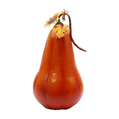 Free Sample High Quality Red Pumpkin Metal Artificial Single Iron Green Tree Pine Halloween Garden Decoration