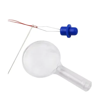 Magnifier Needle Threader Plastic Bow Wire Insert Craft Tool Sewing Machines Needle Threader DIY Sewing Tools
