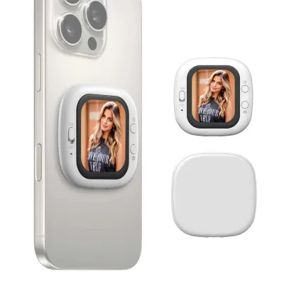 Wireless Silicone Flexible Smartphone Rear Camera Monitor 4inch Screen for Vlog Selfie Magnetic Phone Holder for Android