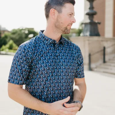 OEM Custom Summer Golf Polo Shirt Quick Dry Breathable Retro Printed Jersey With Short Sleeves New Design Knitted Fabric