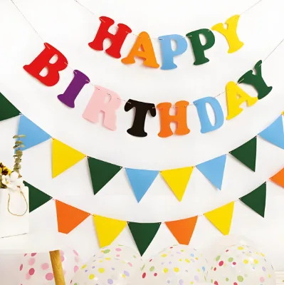 Competitive Price Eco-Friendly Modern Style Customized Color String Flag Festival Decoration Banner for Birthday Party Banner