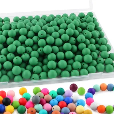 Hot Export 10Pcs 15mm Round Silicone Beads Keychain Necklace Bracelet Crafts Ornaments Accessories Supplies