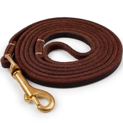 Multifunction 100% Genuine Leather Pet Dog Leash Luxury Strong Hands Free Leash Lead for Small Large Animals
