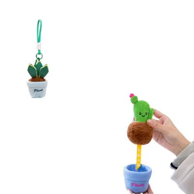 Realistic Artificial Mini Potted Plant Figurine Cute Cactus Money Tree Bonsai Ornament Creative Desktop Decor Toy for Decoration