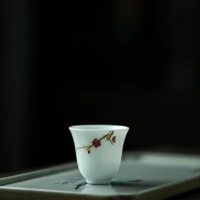Sweet White Sprinkled with Gold Art Deco Ceramic Hand-painted Mini Elegant Porcelain Tea Making Kung Fu Tea Set