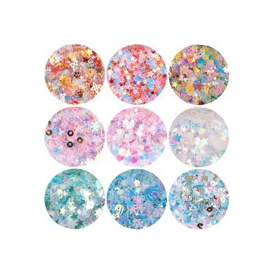 Wholesale Hot Selling 20g 3D Holographic Laser Nail Art Glitter Sequins,for Shining Flake Glitter Manicure Accessories