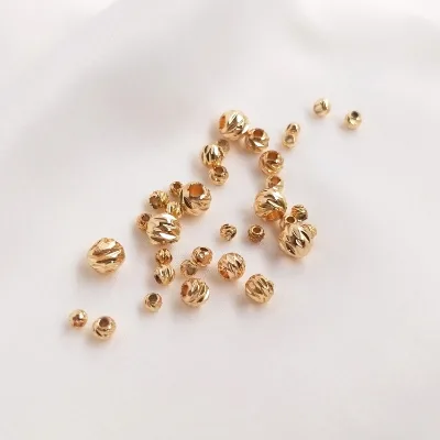 14k Gold Plated Faceted Cut Shape Jewelry Beads Spacers for DIY Bracelet Making