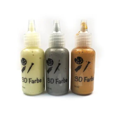 3colors 18ml 3D Textile Fabric Paint Set for Drawing and DIY Textile Fabric Paint Set Vibrant Color 3d Glitter Fabric Paint Set