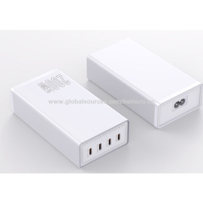 New Desktop 200W GaN Fast Charger 4CPorts for Laptop, Mobile Phone, Tablet