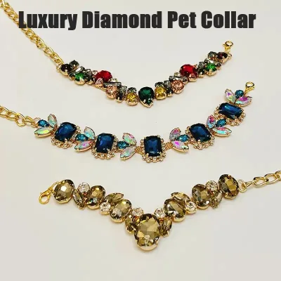 Hotsale Pet Pearl Necklace with Rhinestone Diamond Princess Style for Wedding Birthday Spring Festival Photography cat Necklace