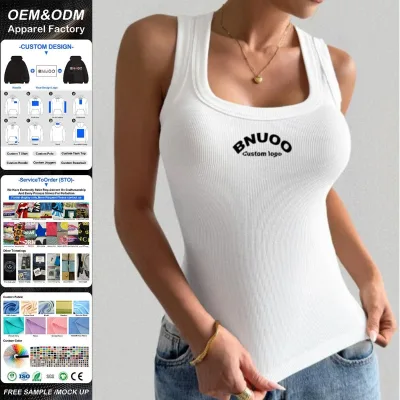 Custom Women's High Elastic Ribbed Tank Top Y2K Yoga Square Collarr Top Breathable Quick Dry Summer Tank Top Soft