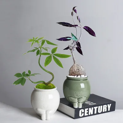 Linda Best Selling Simplicity, Individuality Ceramic Flower Pot Decoration, Office Desk, Ice Cracked Glazed Flower Vase