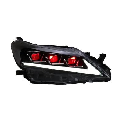 LED Daytime Running Lights 2010-2012 for toyota Reiz Compatible Lexus-Style Headlamps Six Near-Beam/Far-Beam Demon Eye Rings