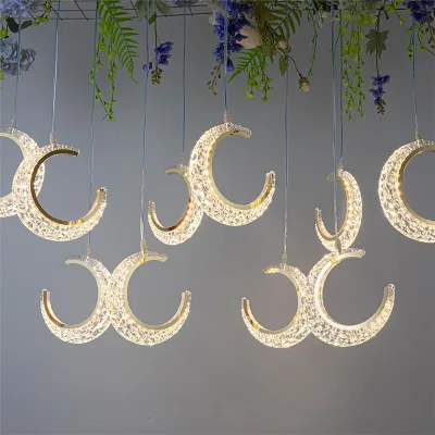 Acrylic 10 Moon Chandelier Creative Romantic Wedding Hall Stage Decoration Wedding Hall Chandelier