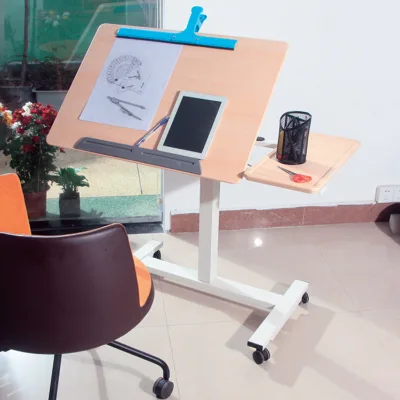 Modern Adjustable Height Wooden Art Desk for Home Office Elegant Graphic Design & Reading Tiltable Tabletop by Artist & Designer