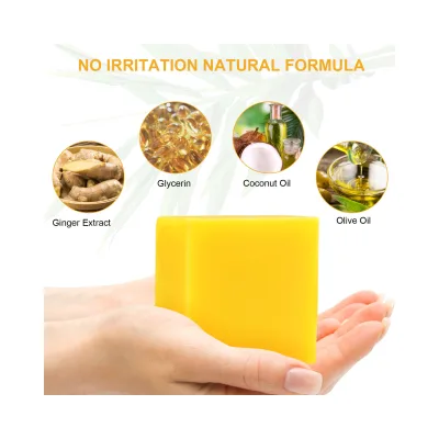 New Natural Herbal Organic Turmeric Ginger Soap Fat Burning Slimming Weight Loss Soap