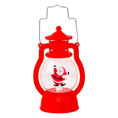 Small Portable Santa Claus Snowman Christmas Accessories Electronic Lamp Candle Night Light Ornaments