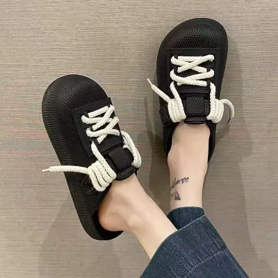 Light Weight Anti-Slip Hard Wearing Thick Sole Soft Comfortable Fashion Shoes-Soft Platform Slip-On Closure for Summer