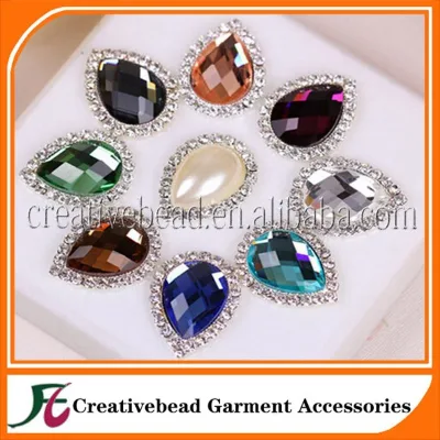 Flatback Brooch in Acrylic Rhinestone Brooches With Color Acrylic Brooch