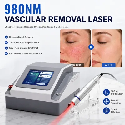 Portable 2 in 1 Ice Hammer Handle 980nm Spider Veins Vascular Removal Machine Diode Vascular Removal Therapy 980nm Spider Vein