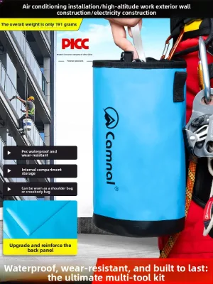 Camnal Tool Kit Portable Multi-function Strong Durable PVC Material High-altitude Work Waist Bag Mountaineering Rock Climbing