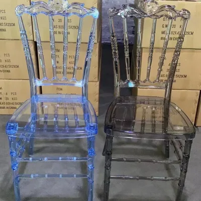 FSDKX Wholesale Luxury Hall Wedding Round Back Stackable Acrylic Chairs for Wedding Events