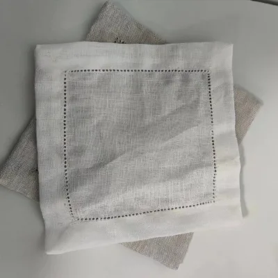 Custom 100% Linen pocket square handkerchiefs for Men White/Gray/Custom Color 16*16cm