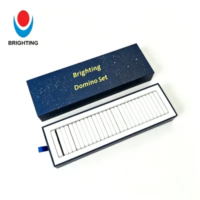 Domino Set Double Six Dominoes with Black Dots, Gift Box, Professional Table Game Domino for Entertainment Family Party Game