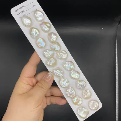 Wholesale High-quality 3A Grade Natural Freshwater Keshi Pearls,15-16mm, with a Strong Luster, Suitable for Pearl Earring Design