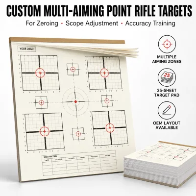 Custom Multi-Aiming Point Rifle Zeroing Targets 25 X 19 Inch Paper Shooting Training Targets for Indoor Outdoor Range